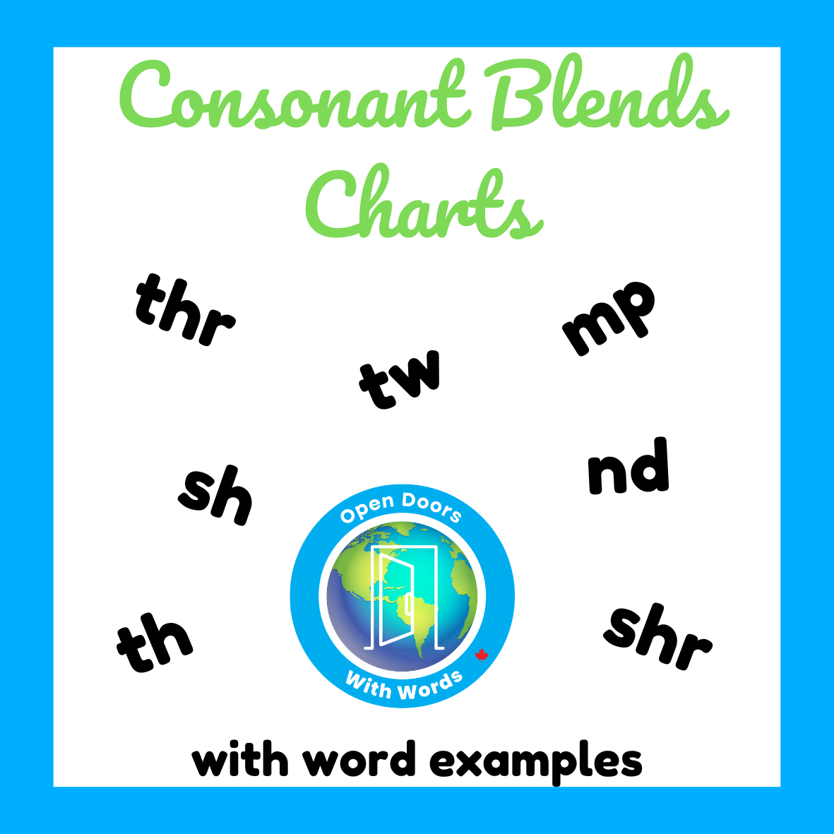 English Consonant Letters Blending Charts Open Doors With Words